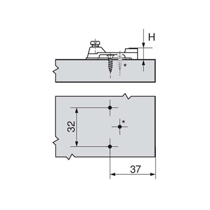 BLUM 193L6130 KRÍŽOVA MONTÁŽNA PODLOŽKA MODUL 3MM