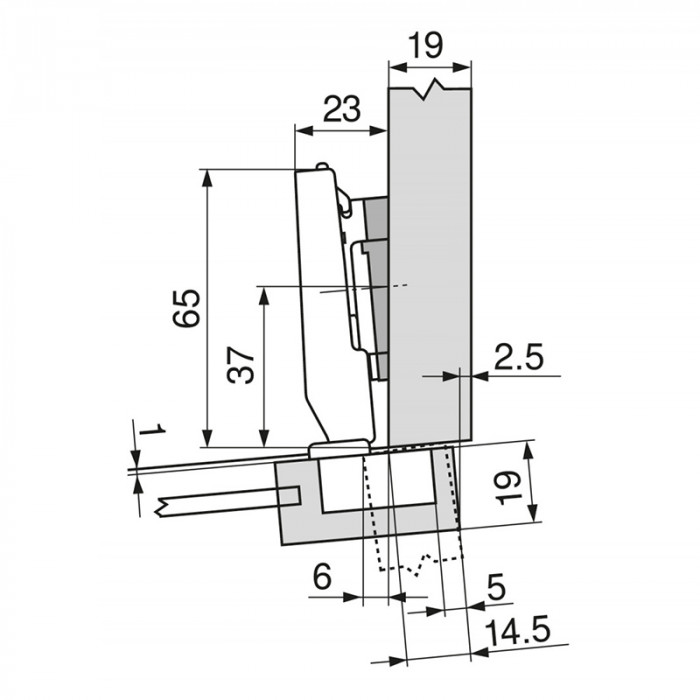 BLUM 71T0750 ZÁVES CLIP TOP MINI  VLOŽENÝ S PEROM 94°