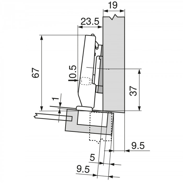 BLUM 71T0750 ZÁVES CLIP TOP MINI  VLOŽENÝ S PEROM 94°