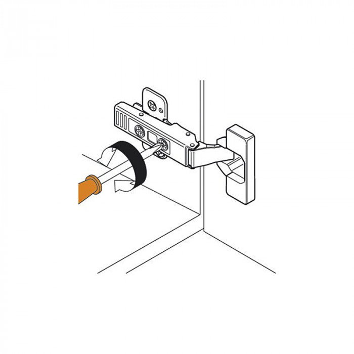 X-BLUM 79T5550 ZÁVES CLIP TOP NALOŽENÝ S PEROM +45° II PRE ROHOVÉ SKRINKY S LÍCUJÚCIMI ČELAMI