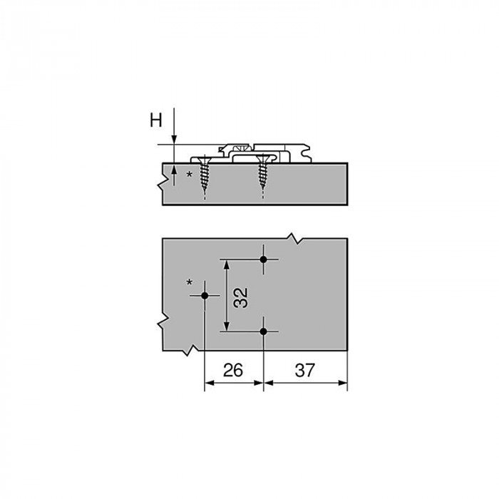 BLUM 175H7190 KRÍŽOVÁ MONTÁŽNA PODLOŽKA CLIP 9MM