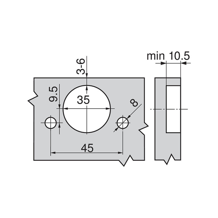 BLUM 91M258E.E0 ZÁVES MODUL NALOŽENÝ S PEROM S MONTÁŽNOU PODLOŽKOU EXPANDO 100°