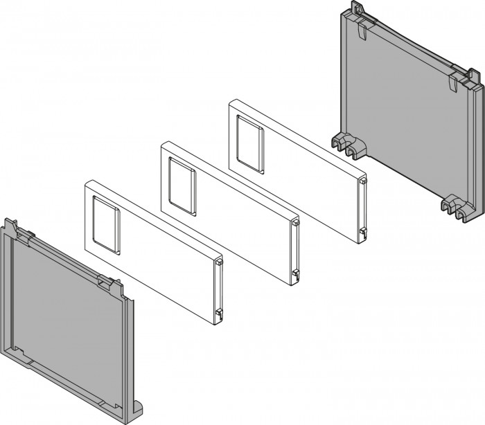 BLUM ZC7B0100S AMBIA-LINE SADA NA FLAŠE SVETLO SIVÁ