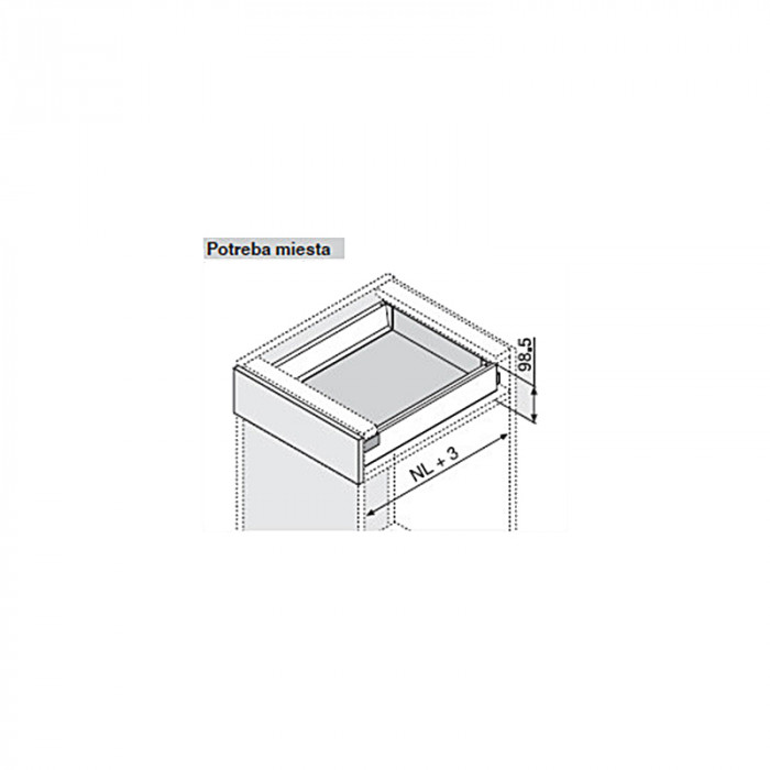 BLUM TANDEMBOX ANTARO 300MM VÝŠKA M BIELA KOMPLETNÁ ZÁSUVKA