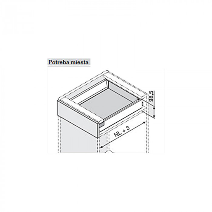 BLUM TANDEMBOX ANTARO 400MM VÝŠKA M BIELA KOMPLETNÁ ZÁSUVKA