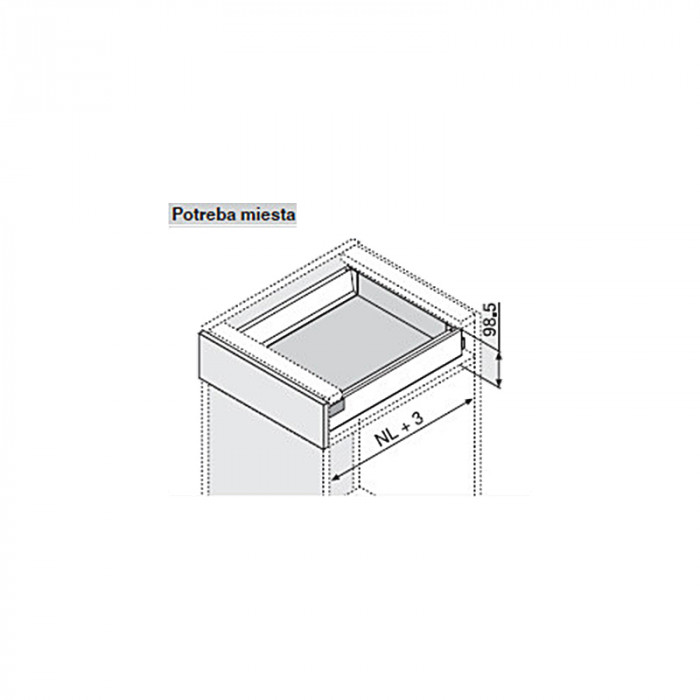 BLUM TANDEMBOX ANTARO 450MM VÝŠKA M BIELA KOMPLETNÁ ZÁSUVKA