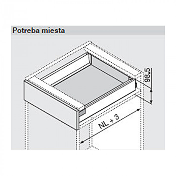 BLUM TANDEMBOX ANTARO 500MM VÝŠKA M BIELA KOMPLETNÁ ZÁSUVKA