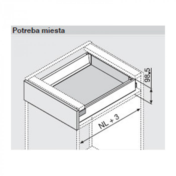 BLUM TANDEMBOX ANTARO 600MM VÝŠKA M BIELA KOMPLETNÁ ZÁSUVKA