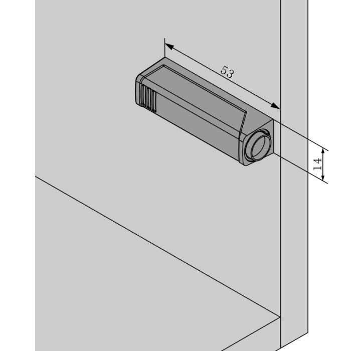 BLUM 956A1201,ADAPTÉR NA TIP-ON PRIAMY DLHÝ, KARBÓN ČIERNY