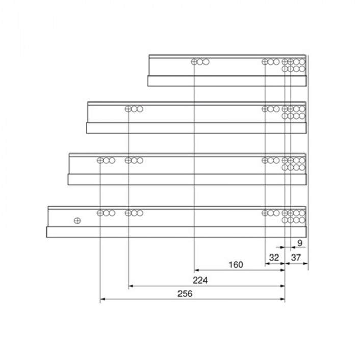 BLUM 760H3000T MOVENTO LIŠTY TIP ON 40KG 300M