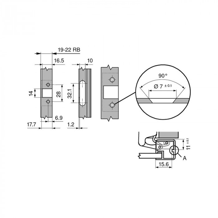 BLUM 71T960AB ZÁVES CLIP TOP POLONALOŽENÝ S PEROM NA BLUMOTION PRE HLINÍKOVÉ RÁMY 95°