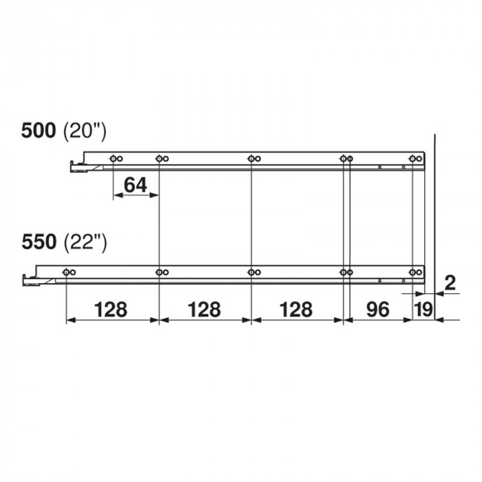 BLUM ZST.500BA BOČNÁ STABILIZÁCIA ANTARO 500MM