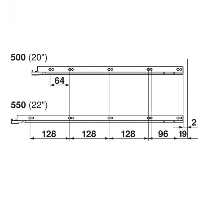 BLUM ZST.550BA BOČNÁ STABILIZÁCIA ANTARO 550MM