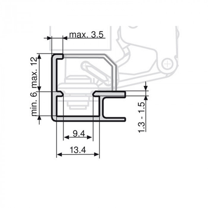 BLUM 71T950A.22 ZÁVES CLIP TOP NALOŽENÝ S PEROM PRE HLINÍKOVÉ RÁMY 95°