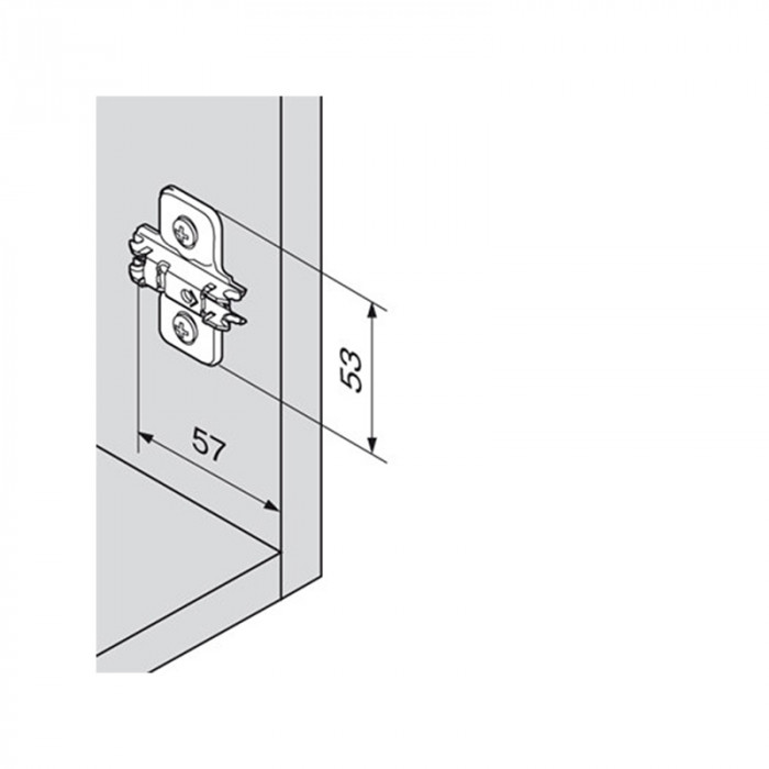 BLUM 174E6130.01 KRÍŽOVÁ MONTÁŽNA PODLOŽKA CLIP POZDĹŽNY OTVOR EXPANDO 3MM