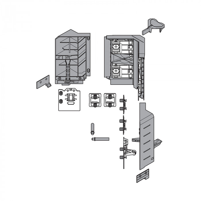 BLUM Z33C00E0A6 SADA SYNCROMOTION NA ROHOVÉ ZÁSUVKY VÝŠKY C ŠEDÁ