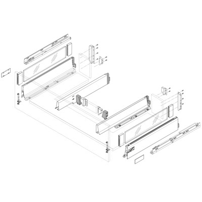 BLUM Z30N000S DRŽIAK CHRBTA NA TANDEMBOX VÝŠKA N ŠEDÝ