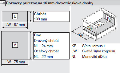 BLUM TANDEMBOX ANTARO 500MM VÝŠKA D ŠEDÁ KOMPLETNÁ ZÁSUVKA