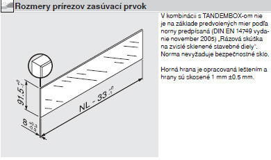 BLUM TANDEMBOX ANTARO 500MM VÝŠKA D ŠEDÁ KOMPLETNÁ ZÁSUVKA