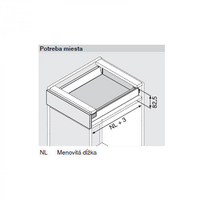 BLUM 378N4002SA ANTARO BOČNICA BIELA 400MM