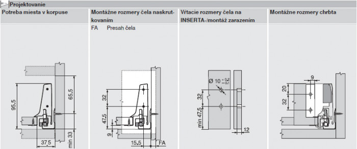 BLUM 378M5504SG, ANTARO BOČNICA ŠEDÁ, 550MM