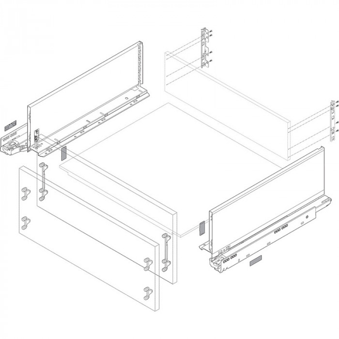 X-BLUM 770C5502S LEGRABOX PURE BOČNICE ČIERNE 550MM