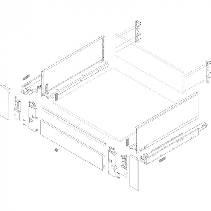 X-BLUM 770C5502S LEGRABOX PURE BOČNICE ČIERNE 550MM