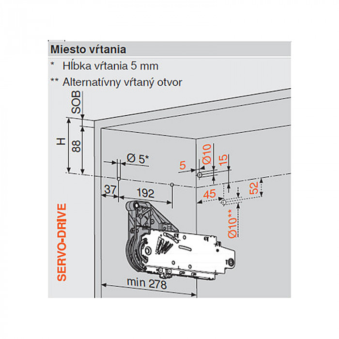 BLUM 20L3500 AVENTOS HL SADA TELESKOPOV