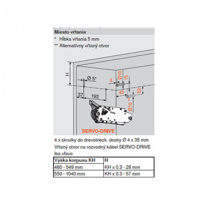 BLUM 20F3200 AVENTOS HF TELESKOP