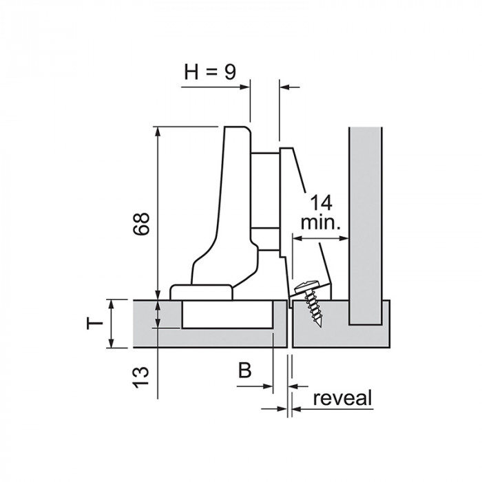 BLUM 71B3690  ZÁVES CLIP TOP BLUMOTION POLONALOŽENÝ S PEROM BRZDENÝ INSERTA 110°