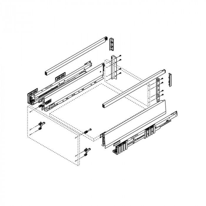 BLUM ZR4.270RS.E MERIVOBOX RELINGY TMAVO ŠEDÉ 270MM