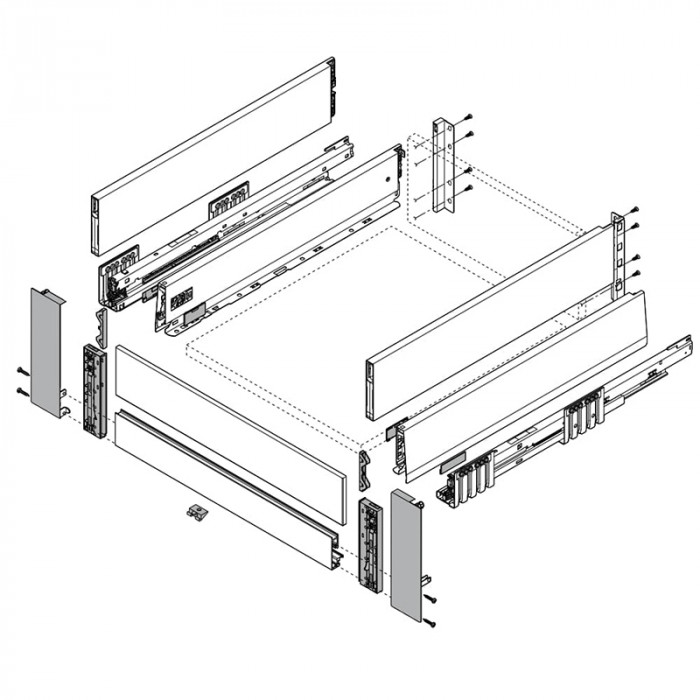 BLUM ZV4.1042NN MERIVOBOX PREDNÁ LIŠTA S DRÁŽKOU BIELA