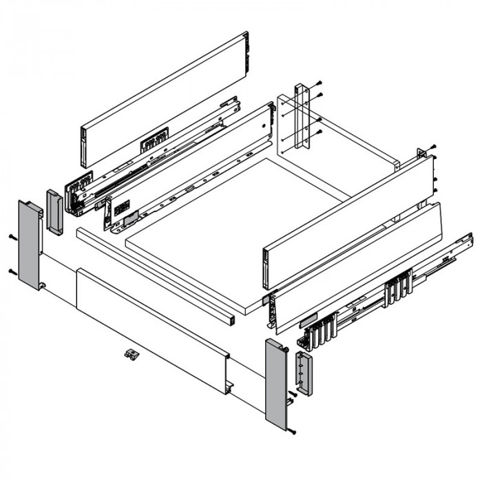 BLUM ZR4.1059U MERIVOBOX PRIEČNY RELING PRE VNÚTORNÚ ZÁSUVKU TMAVO ŠEDÝ