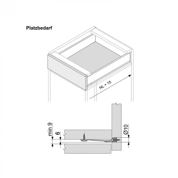 BLUM ZS4.400MU MERIVOBOX BOČNÁ STABILIZÁCIA 270-400MM