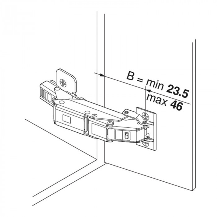 BLUM 71T453T ZÁVES CLIP TOP NA ÚZKE MATERIÁLY S PEROM