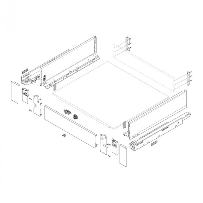 BLUM 770K3502S LEGRABOX PURE BOČNICE ŠEDÉ 350MM