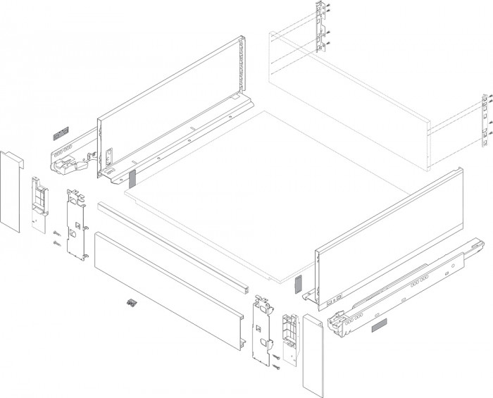 BLUM 770K4002S LEGRABOX PURE BOČNICEŠEDÉ 400MM