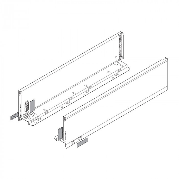 BLUM 770K6002S, LEGRABOX PURE, BOČNICE, ČIERNE, 600MM