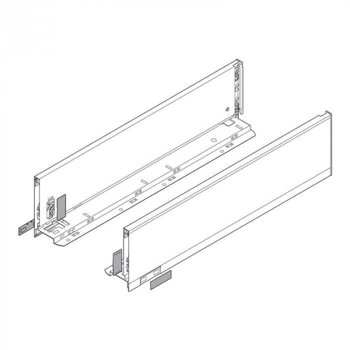 BLUM 770K5002S LEGRABOX PURE BOČNICE POLÁRNA STRIEBORNÁ 500MM