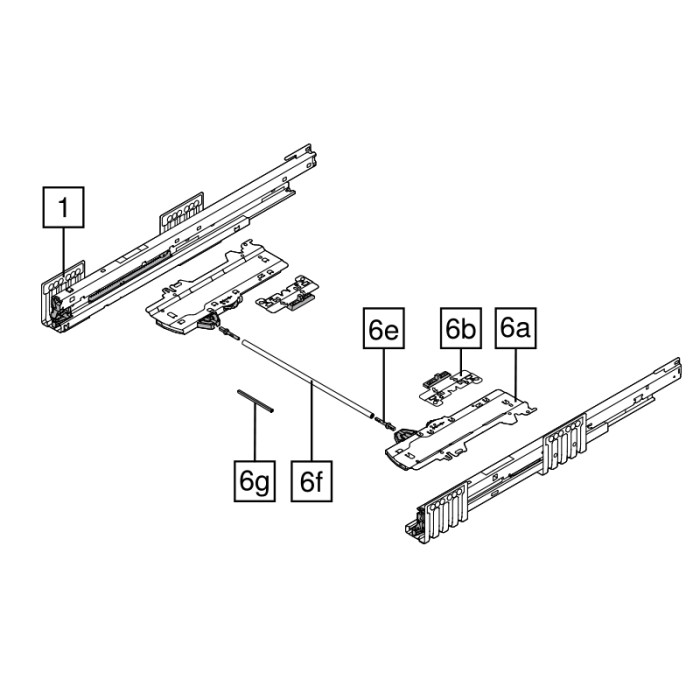 BLUM T60H4140 MERIVOBOX SÚPRAVA TIPON BLUMOTION S1 270-300MM OD 10 KG DO 20 KG