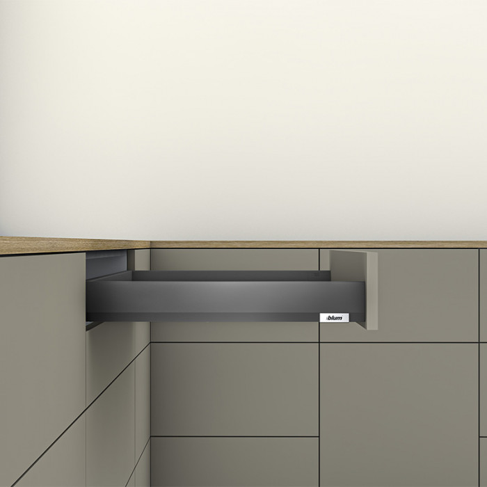 BLUM MERIVOBOX 450MM VÝŠKA N TMAVO ŠEDÁ KOMPLETNÁ ZÁSUVKA