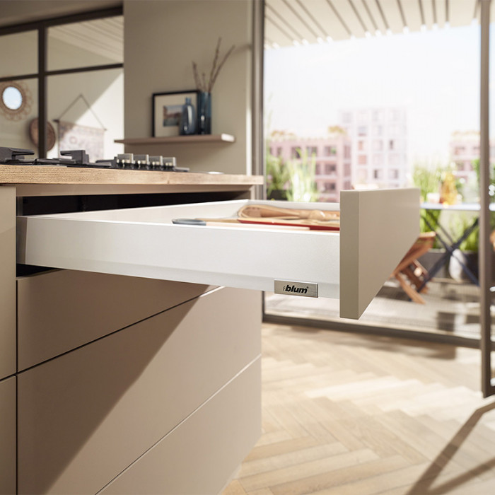 BLUM MERIVOBOX 450MM VÝŠKA N BIELA KOMPLETNÁ ZÁSUVKA