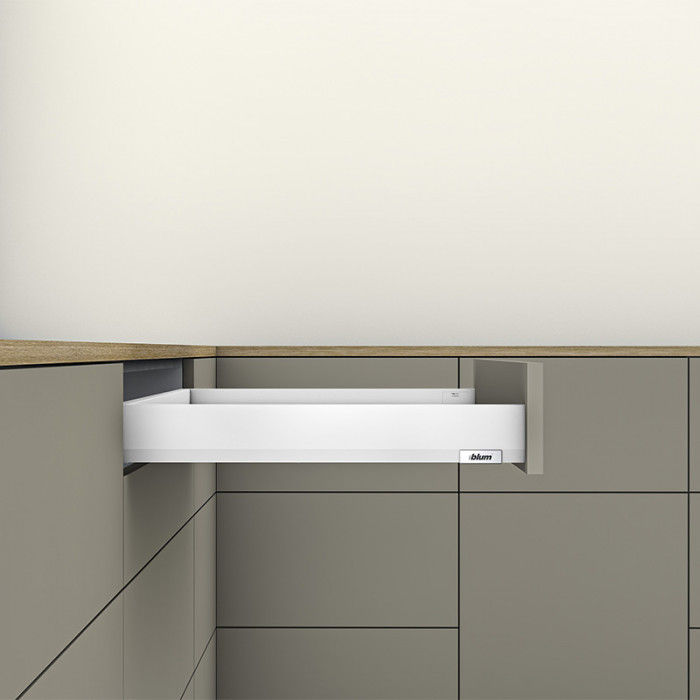 BLUM MERIVOBOX 450MM VÝŠKA N BIELA KOMPLETNÁ ZÁSUVKA