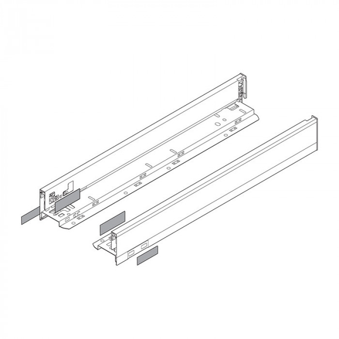 BLUM 770N4002S LEGRABOX PURE BOČNICE ŠEDÉ 400MM