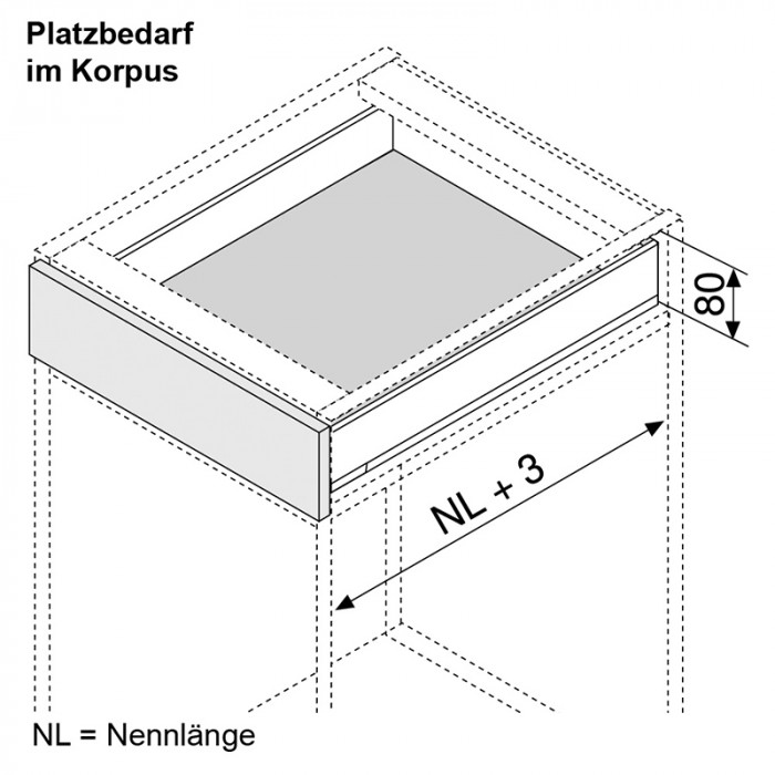 BLUM 770N5002S LEGRABOX PURE BOČNICE KARBÓN ČIERNE 500MM