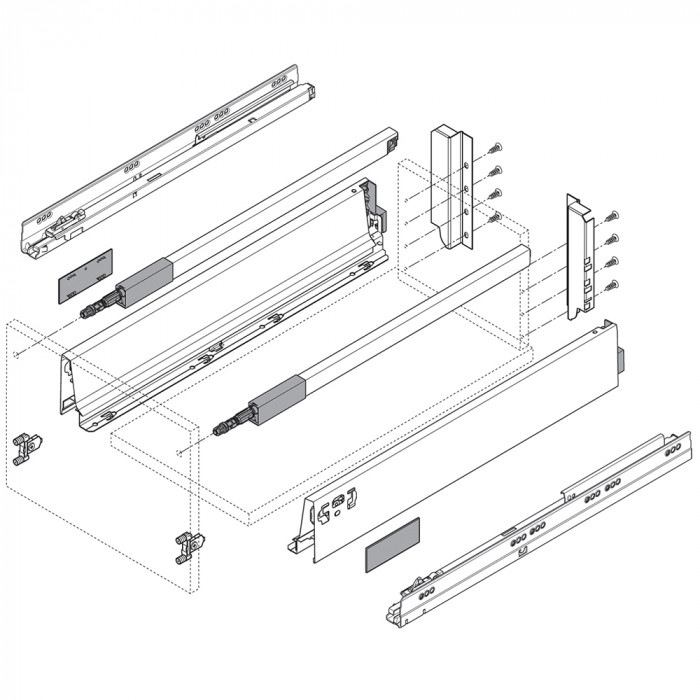 BLUM Z30B000S, DRŽIAK CHRBTA NA TANDEMBOX, VÝŠKA B, BIELY