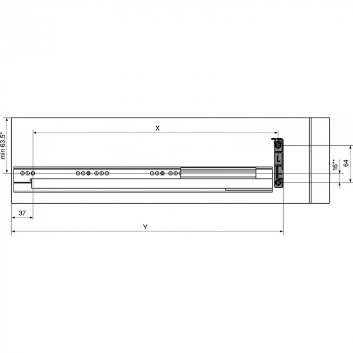 BLUM Z10T1143B SERVO DRIVE NOSNÍK VODOROVNÝ