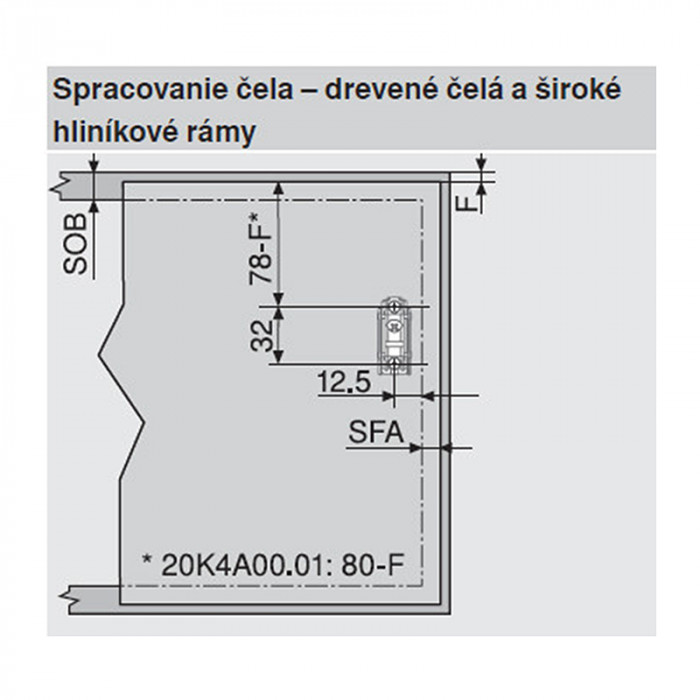 BLUM 20K7A11 AVENTOS HK-S OBMEDZOVAČ UHLA OTVORENIA 75°