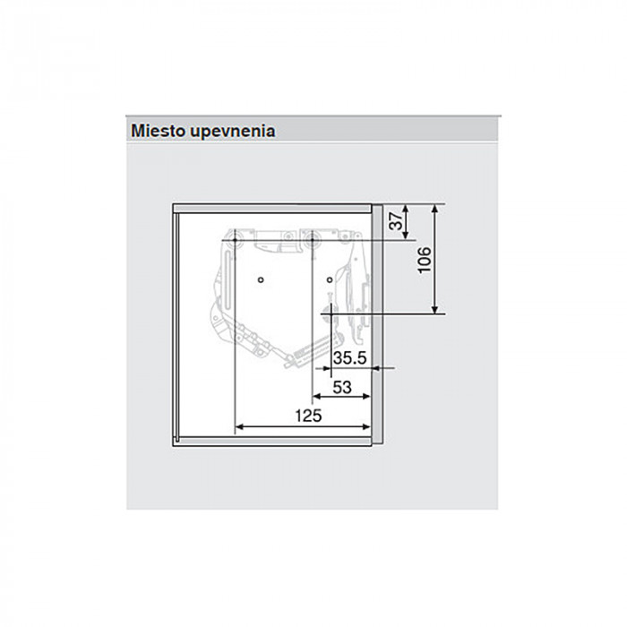 BLUM 20K7A41 AVENTOS HK-S OBMEDZOVAČ UHLA OTVORENIA 100°