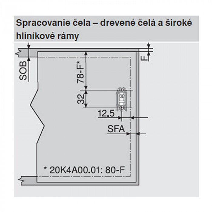 BLUM 20K7A41 AVENTOS HK-S OBMEDZOVAČ UHLA OTVORENIA 100°